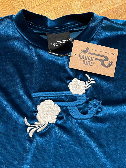 T-shirt à manches courtes en velours Ranch girls "vivienne"
