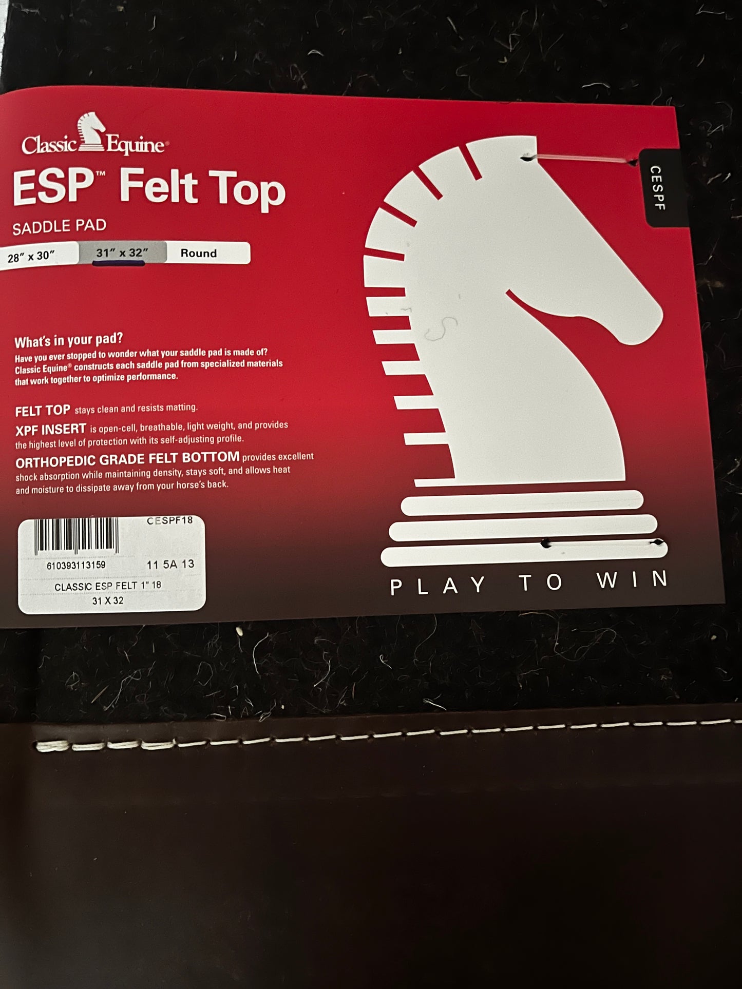 Classic Equine Western Pad ESP tampon en feutre