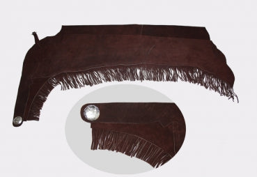 Chaps en cuir daim avec bordure couleur marron