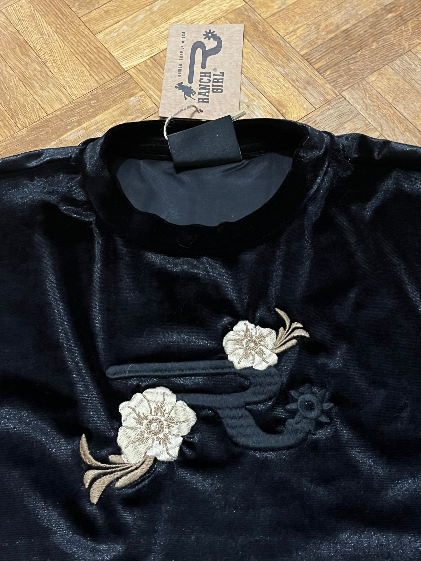 T-shirt à manches courtes en velours Ranch girls "vivienne"