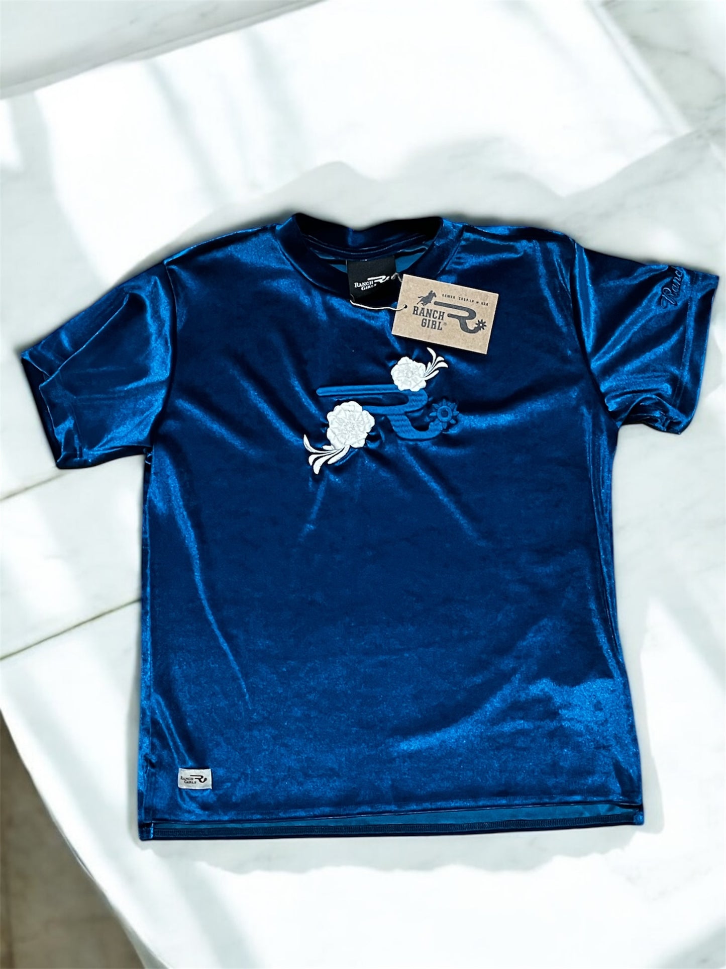 T-shirt à manches courtes en velours Ranch girls "vivienne"