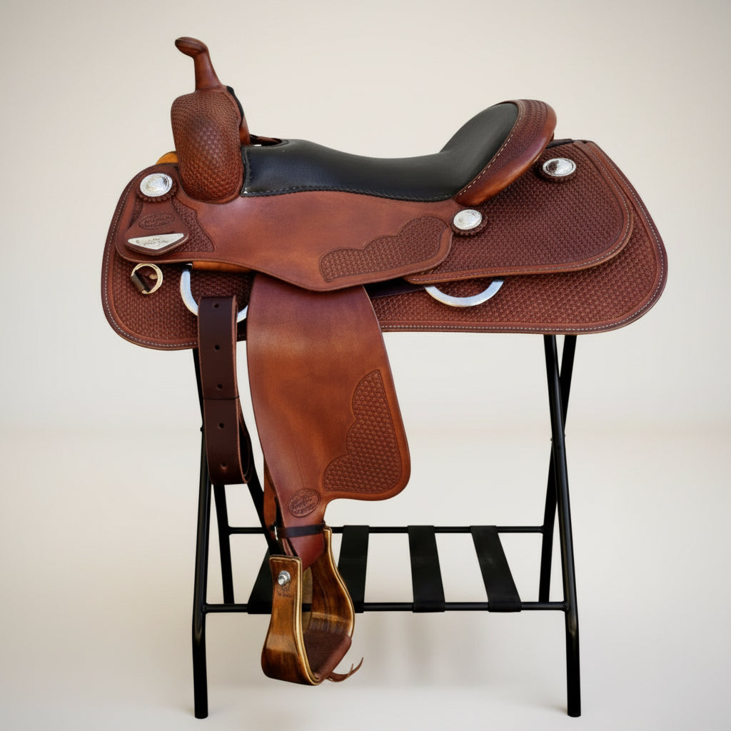 Selle western Bob’s Custom AF Reiner 16 pouces modèle B25-389 pour reining et show