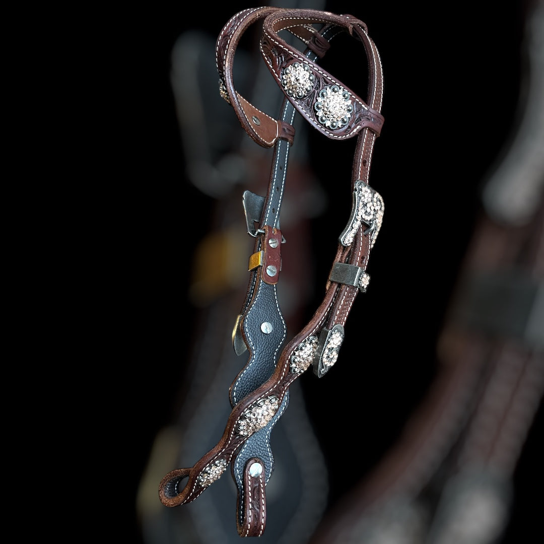 Bride de show antique peach entiere, parfaite pour les shows de performance et de reinng