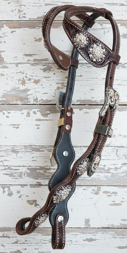 Bride de show antique peach entiere, parfaite pour les shows de performance et de reinng