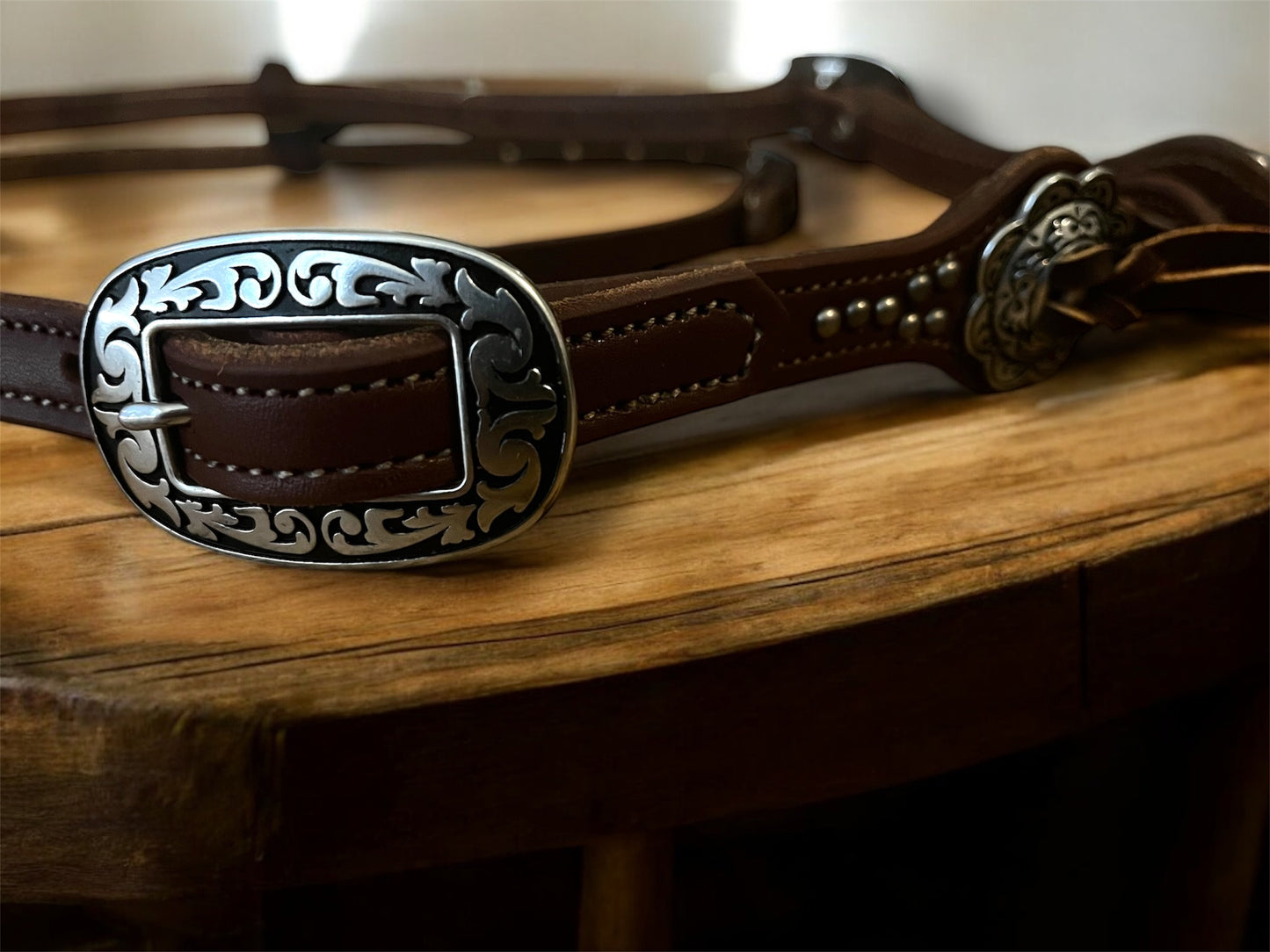 Filet en cuir Weaver leather avec boucle Jeremiah Watt