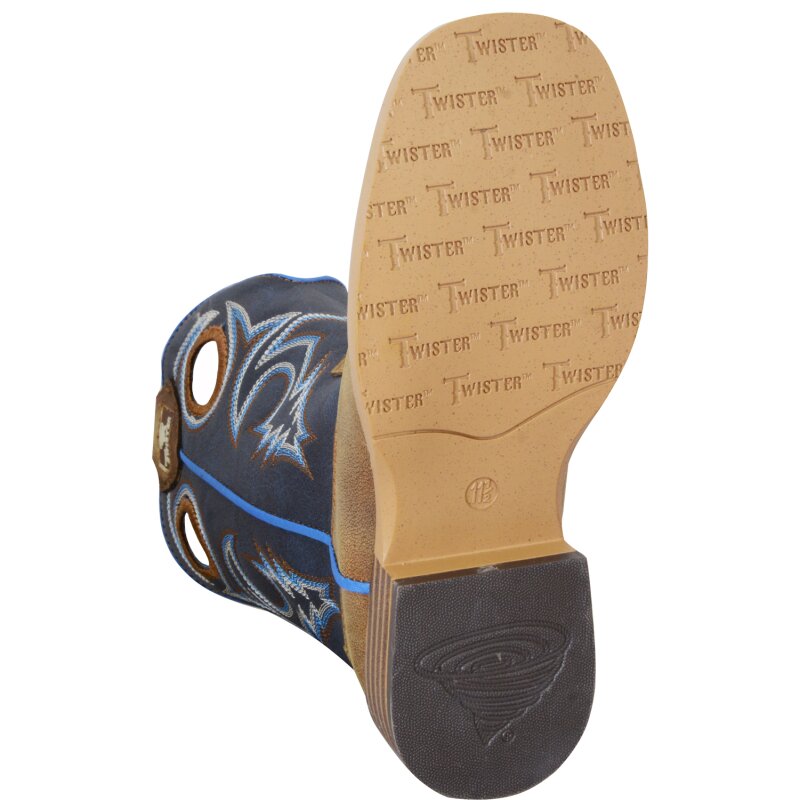 bottes western enfant cuir Twisted X fermeture éclair vue de la semelle