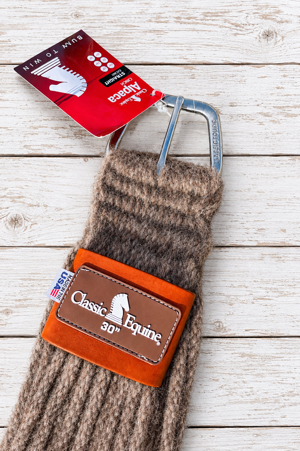 sangle mohair en alpaga classic equine, zoom sur la deuxième boucle