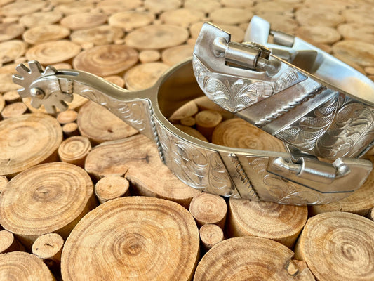 Éperons western hommes François Gauthier en acier inoxydable, fabriqués par Metalab