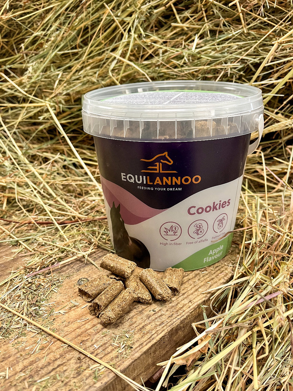 Equilannoo apple Flavour Cookies – friandises pour chevaux à l'arôme de pommes.