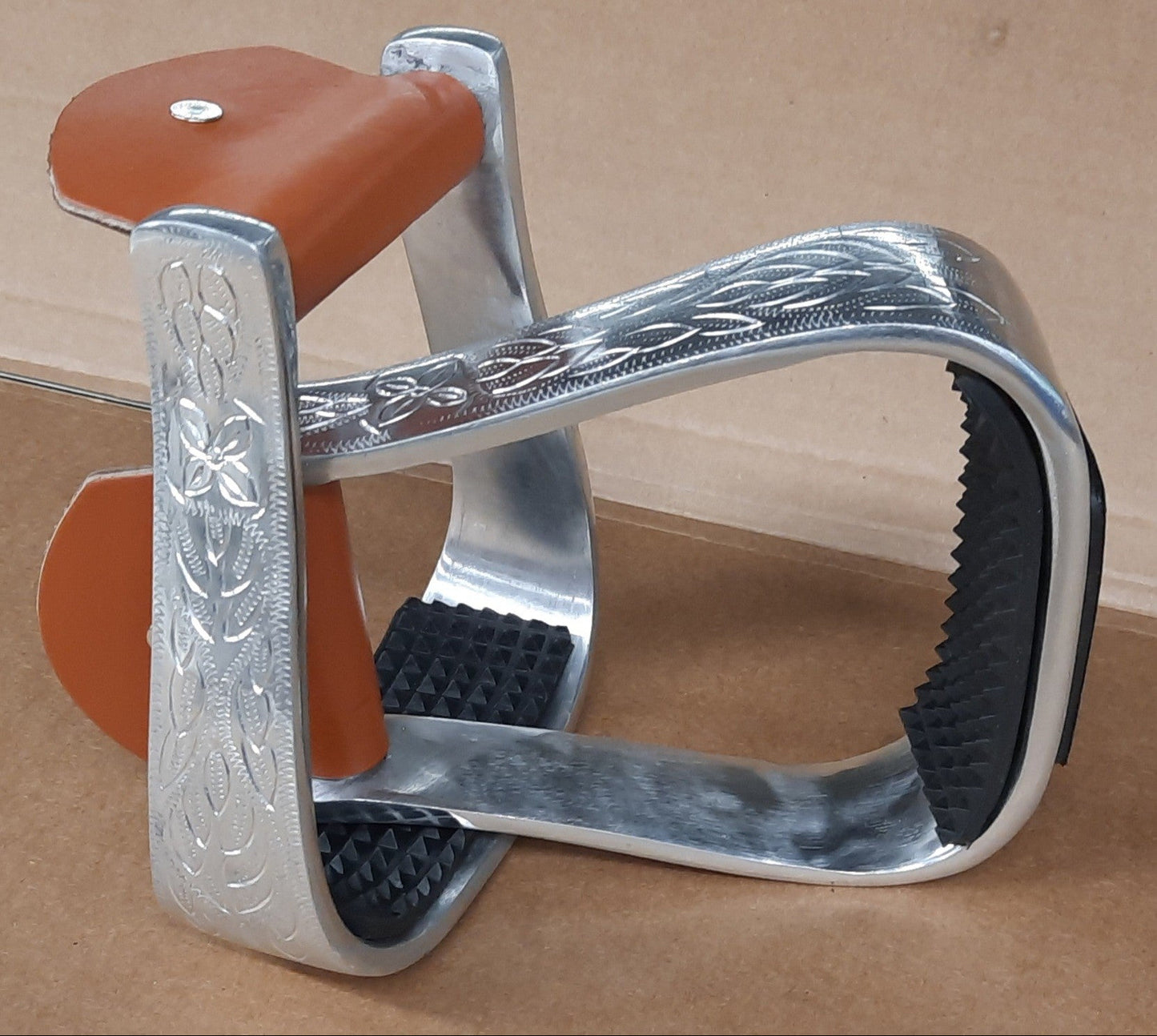 Étriers western Graves confortables avec semelle caoutchouc pour meilleure stabilité