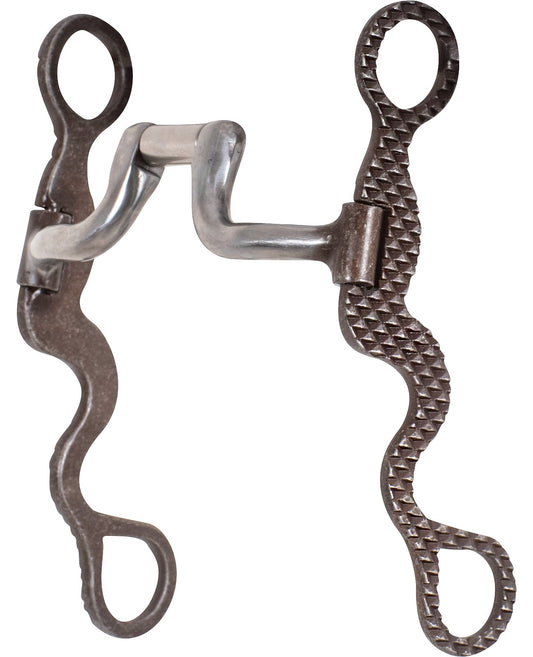 Mors Classic Equine Square Hinge Port Calvary Shank 8 pouces à charnière pour cheval de performance western, de côté