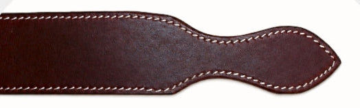 Tie Strap (sanglon) en cuir latigo pour selle western assurant un sanglage solide, précis et durable, zoom bout