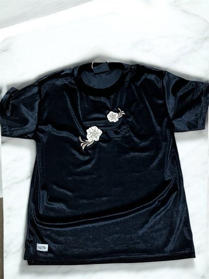 T-shirt à manches courtes en velours Ranch girls "vivienne"