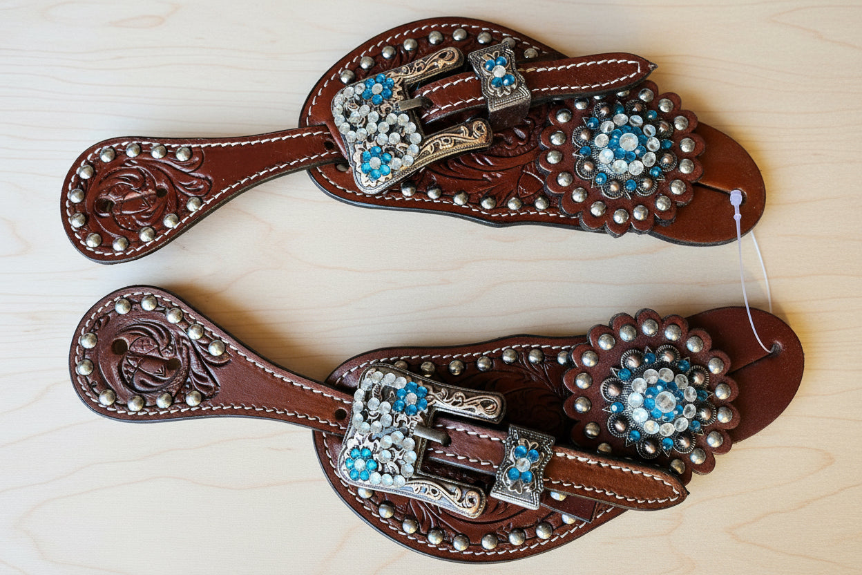 Lanières show femme bleu turquoise