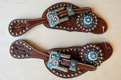 Lanières show femme bleu turquoise