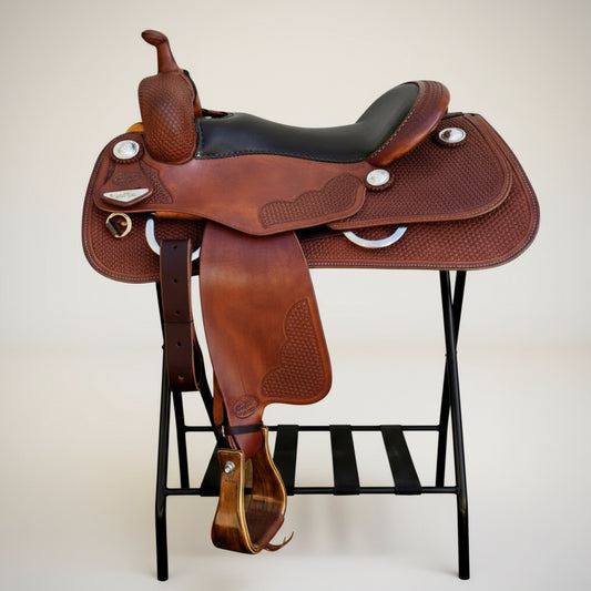 Selle western Bob’s Custom AF Reiner 16 pouces modèle B25-389 pour reining et show