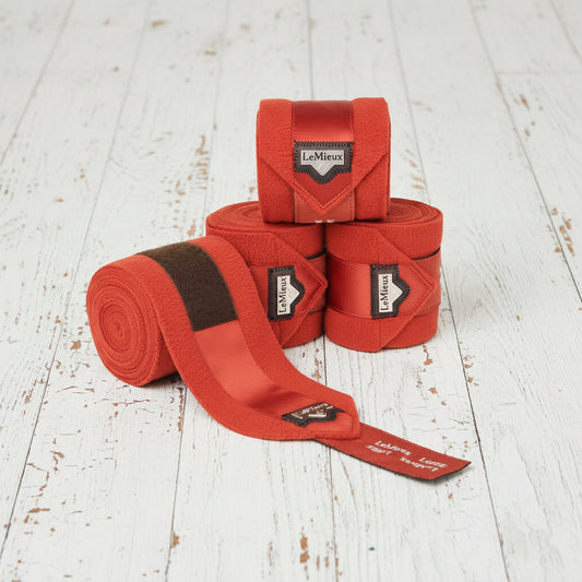 set de 4 bandes de polo pour cheval de la marque Lemieux, couleur sienna 