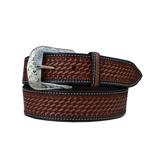 Ceinture cuir western Twisted X motif basket