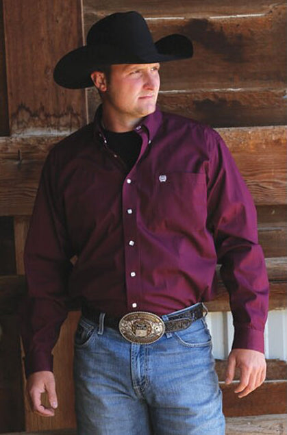 Chemise western homme CINCH en coton pourpre
