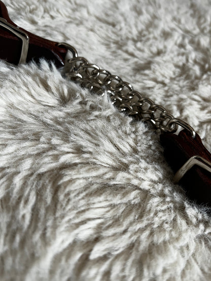 Gourmette western en cuir avec double chaînette – Confort et contrôle