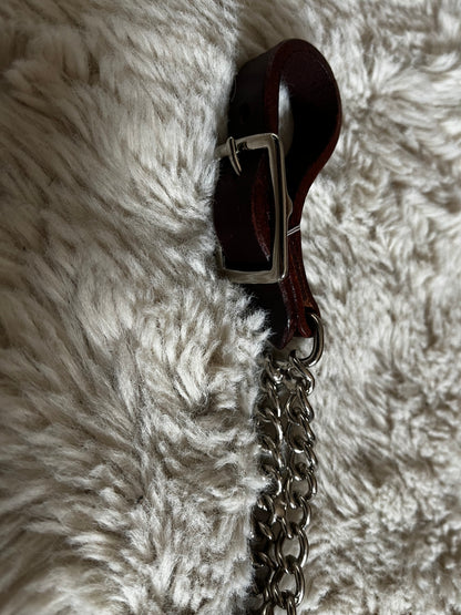 Gourmette western en cuir avec double chaînette – Confort et contrôle