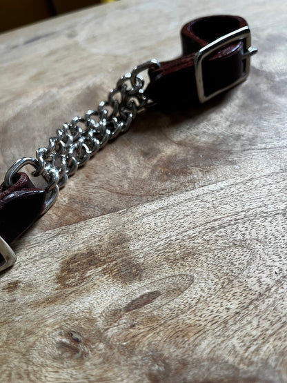 Gourmette western en cuir avec double chaînette – Confort et contrôle