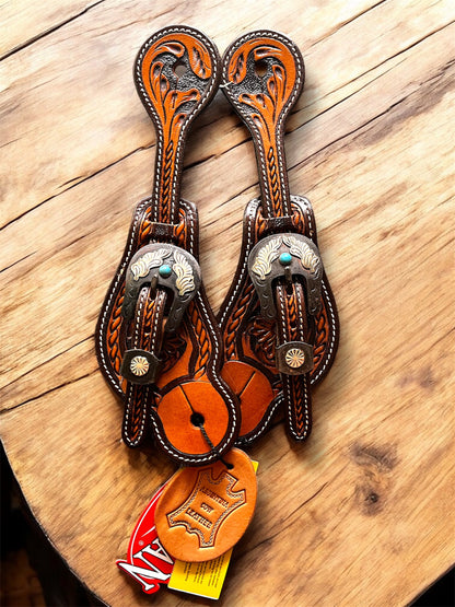 Lanières d'éperons adultes / youth bicolore Showman