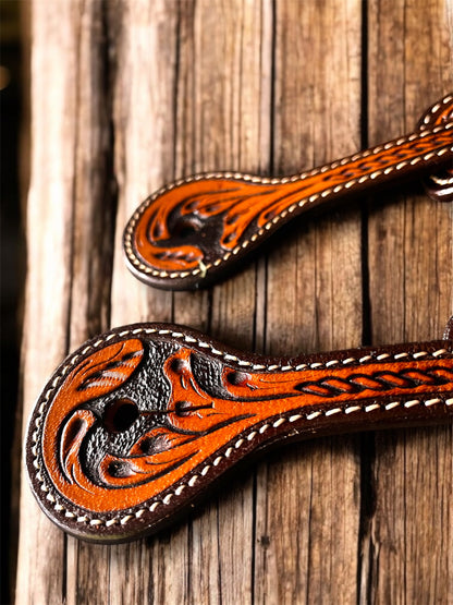 Lanières d'éperons adultes / youth bicolore Showman