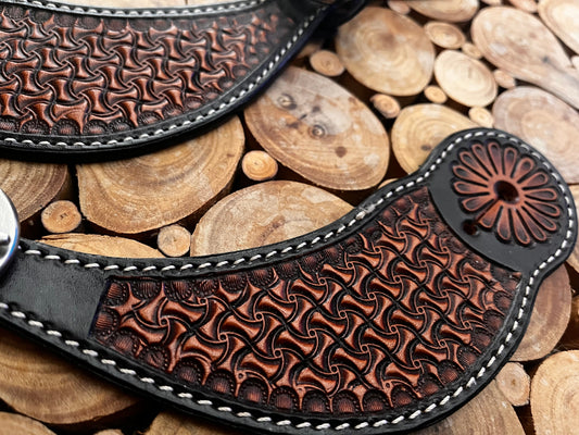 Lanières d’éperons en cuir bicolore unisexe