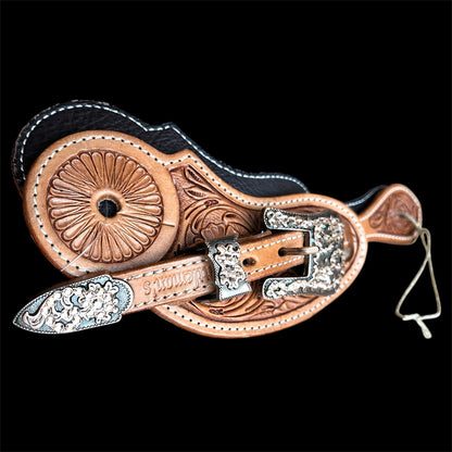 Lanières d éperons western de show antique peach