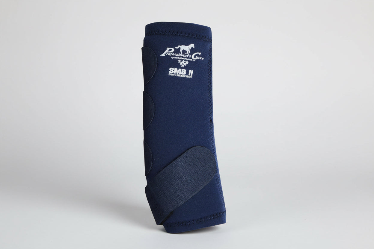 Guêtres Professional’s Choice SMB II bleues navy pour cheval, protection des membres
