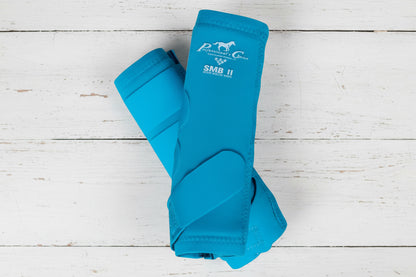 Guêtres Professional’s Choice SMB II bleues pacifique pour cheval, protection des membres
