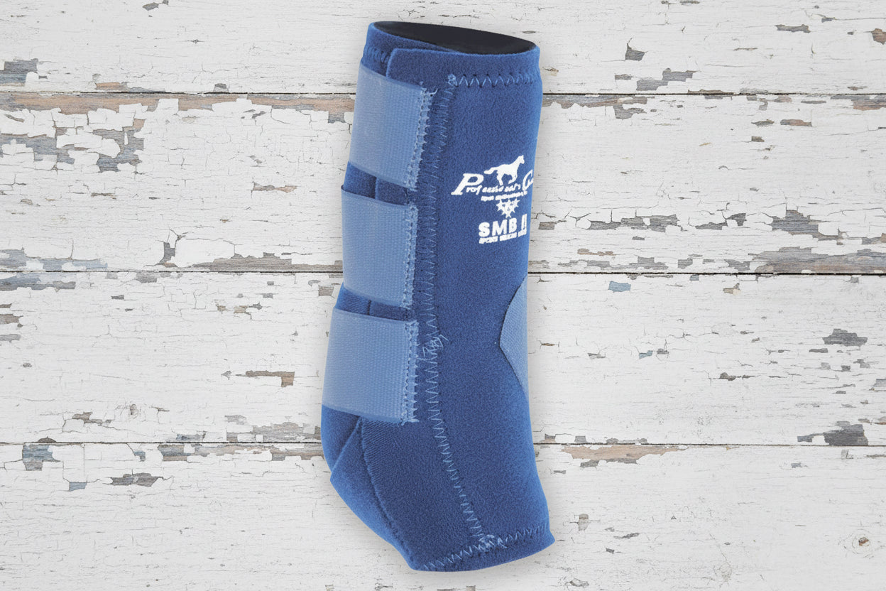 Guêtres Professional’s Choice SMB II bleues roi pour cheval, protection des membres
