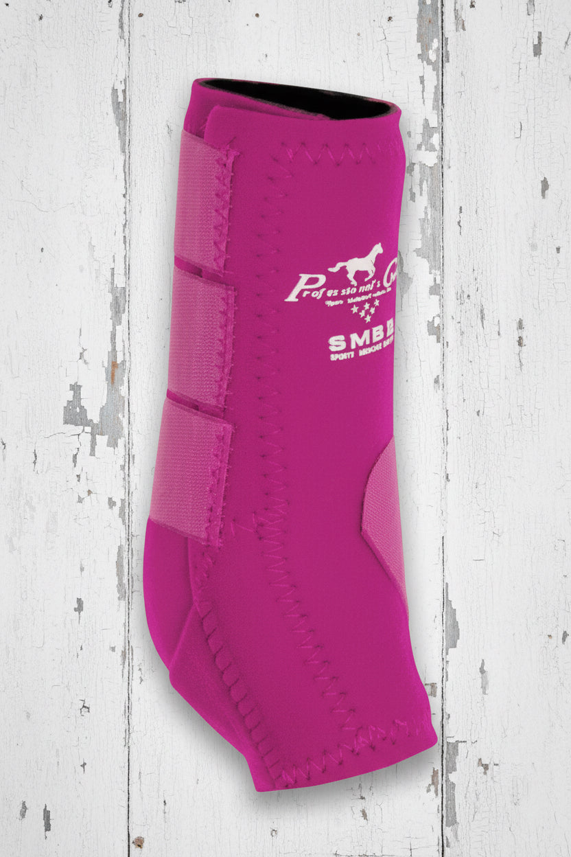 Guêtres Professional’s Choice SMB II framboises pour cheval, protection des membres
