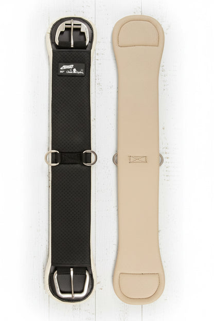 Sangle Classic Equine Aura Flow, design ergonomique et confort optimal pour cheval et cavalier, face antérieure et extérieure