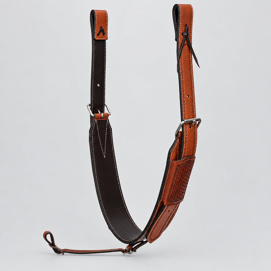 Back Cinch Western Basket Tooled Chestnut en cuir avec tooling basket traditionnel