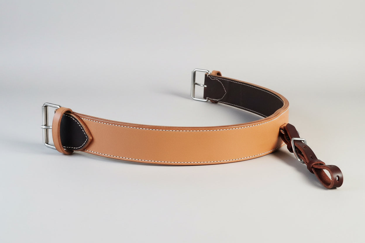 Back cinch western bicolore en cuir pour cheval
