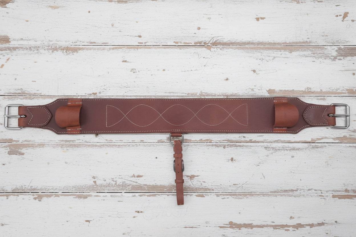 Back Cinch western en cuir doublé, sangle arrière de 87 cm pour cheval