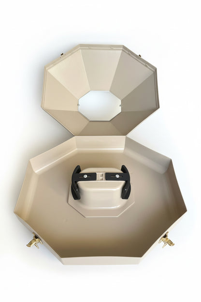 Intérieur de la boîte à chapeaux western K and D Equestrian rose avec miroir intégré sable