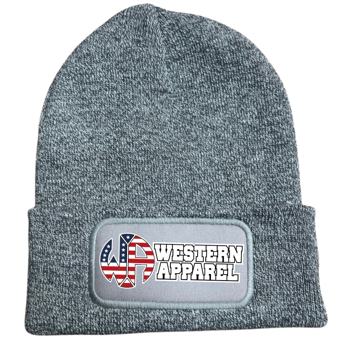 Bonnet Western Apparel unisexe en acrylique Soft Touch gris logo usa rose 