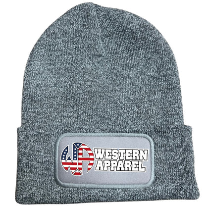 Bonnet Western Apparel unisexe en acrylique Soft Touch gris logo usa rose 