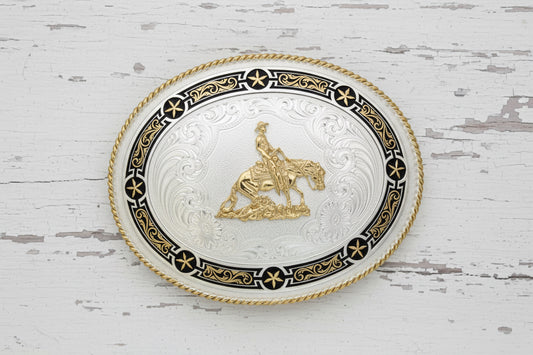 Boucle de ceinture western Montana Silversmiths motif reining

