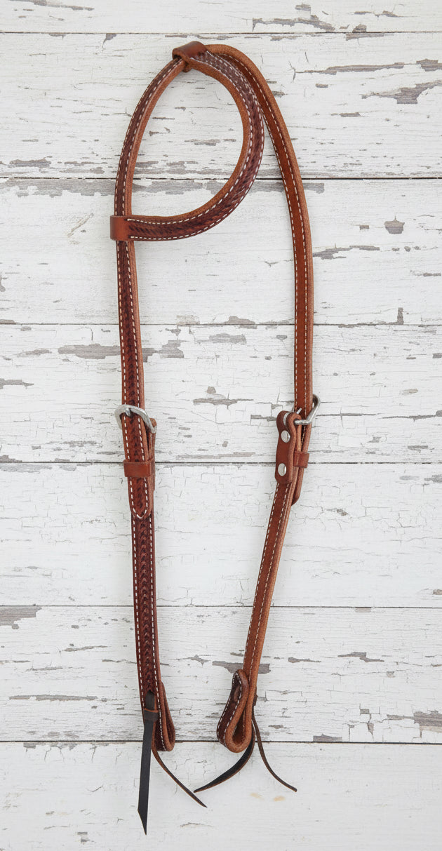 Bride western Pool's en cuir, motif Basket
