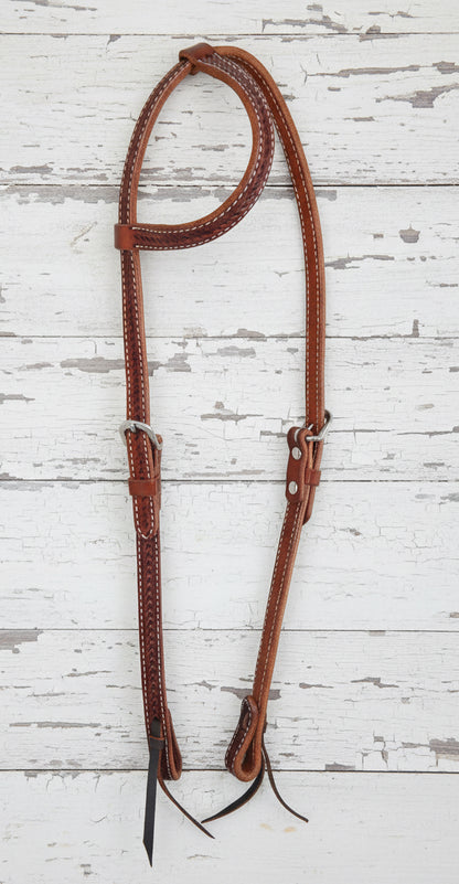 Bride western Pool's en cuir, motif Basket
