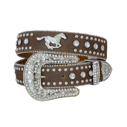 Ceinture cuir fille avec strass