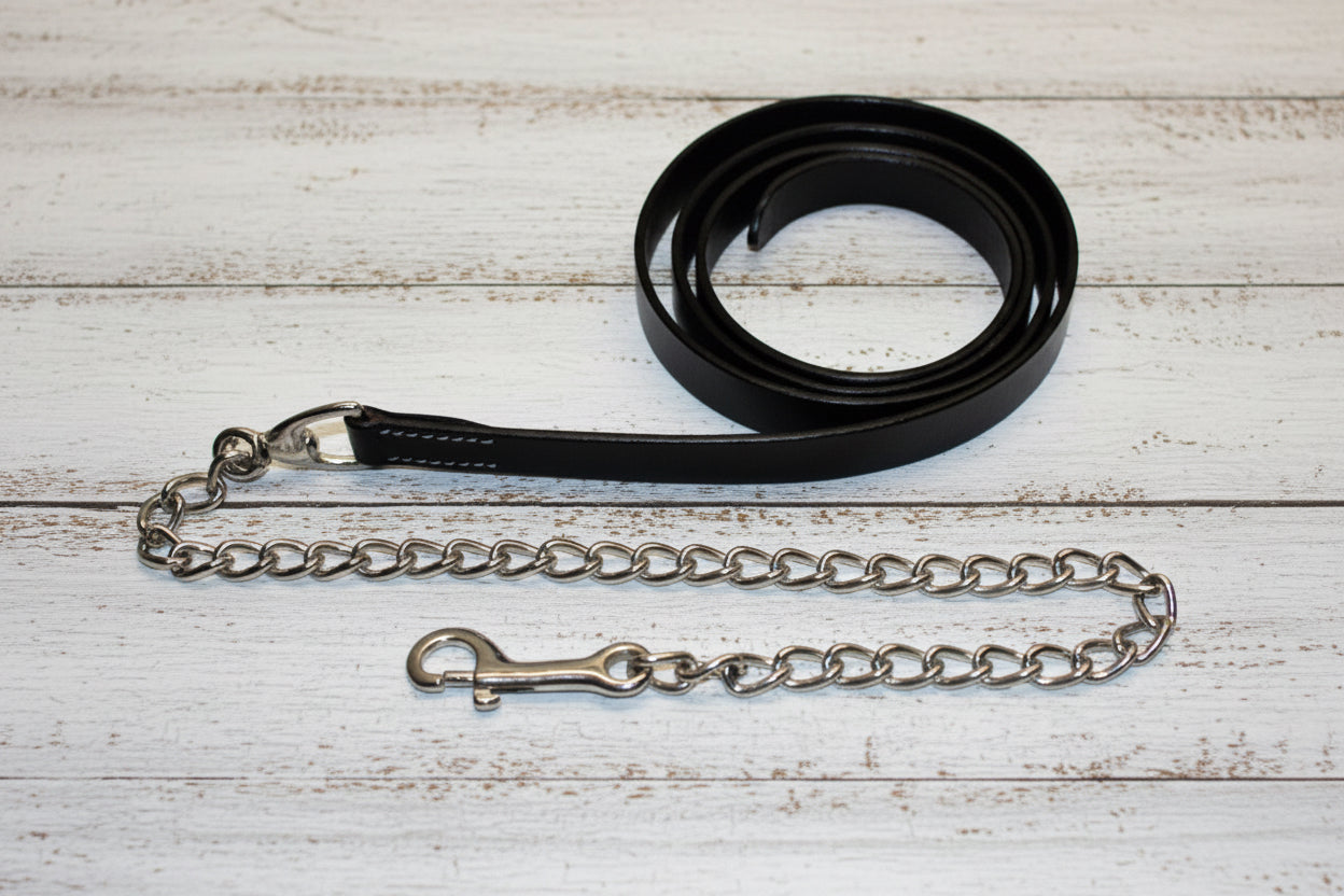 Chaînette de licol show western Dark Oil pour cheval, finition acier

