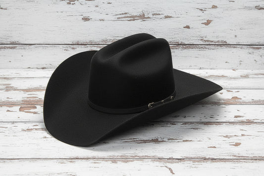 Chapeau cow-boy Twister en feutre noir, style western classique et élégant