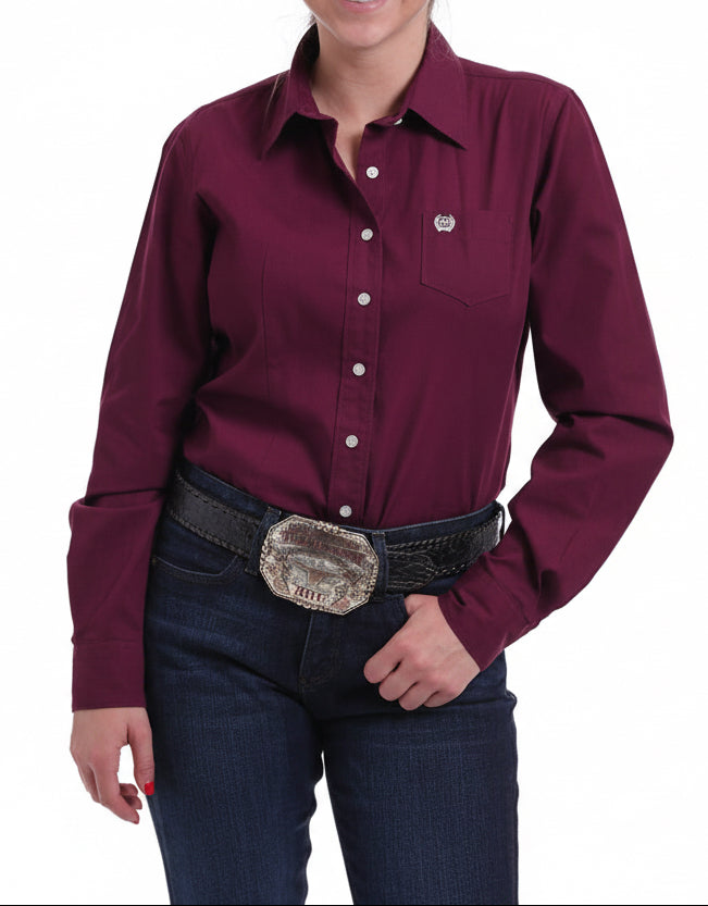 Chemise western CINCH femme coupe ajustée bordeaux ( burgundy) 