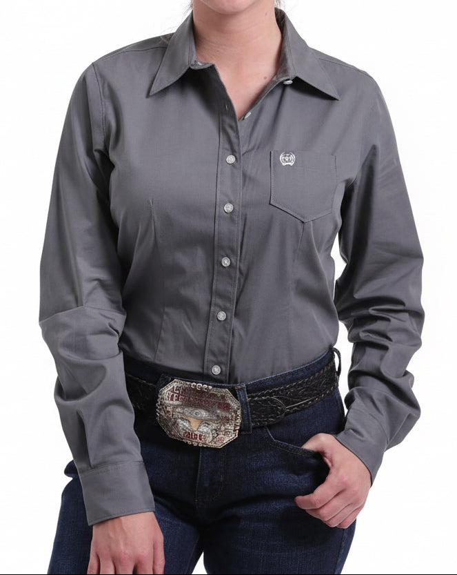 Chemise de show western femme CINCH élégante grise anthracite 
