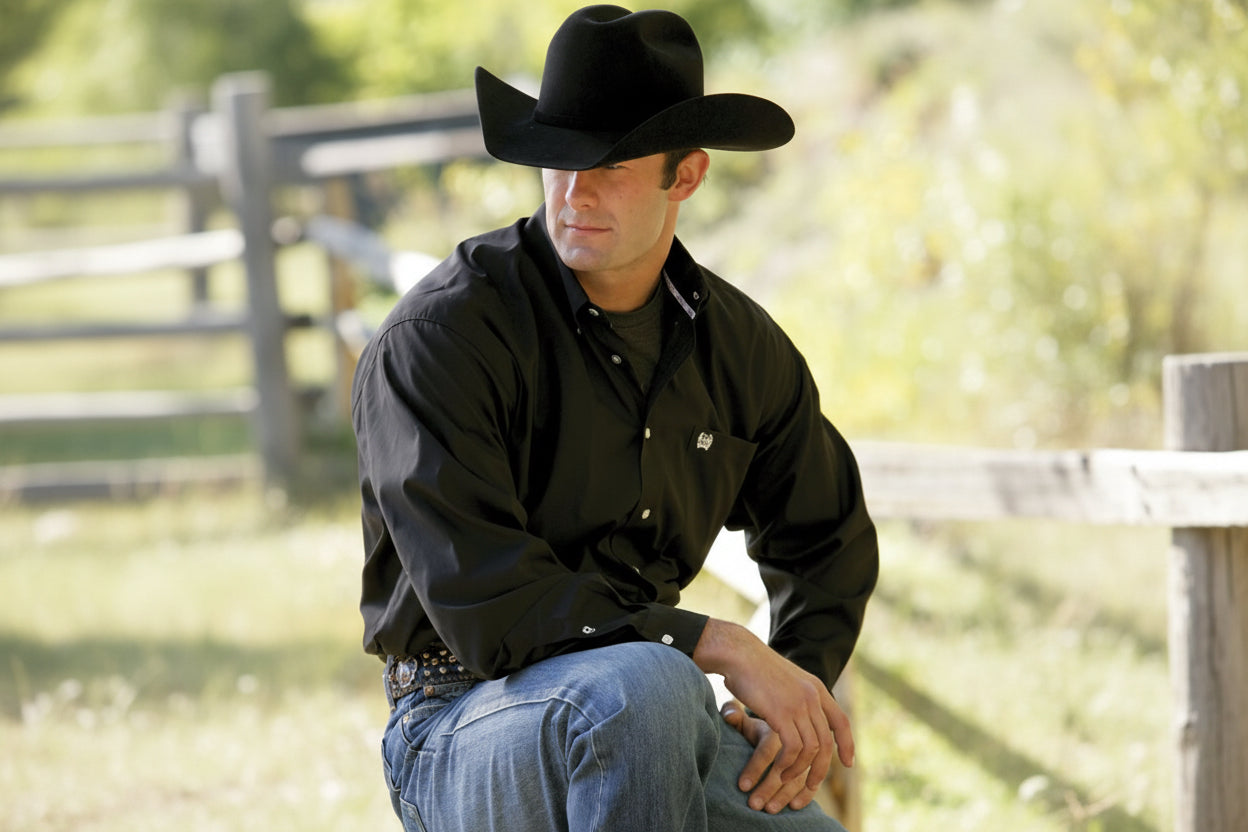 Chemise western homme CINCH en coton noire